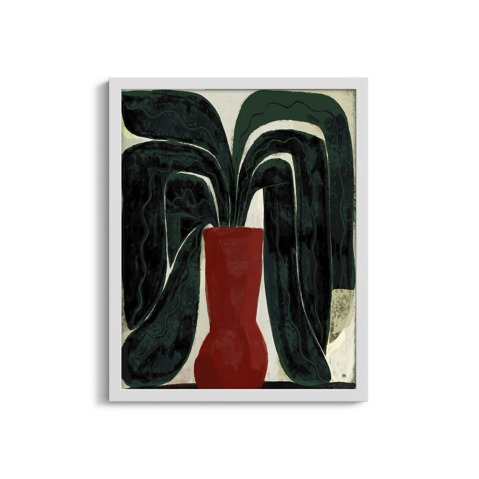 Plant #8 by StudioM, White, 25" H x 20" W x 1.25" D