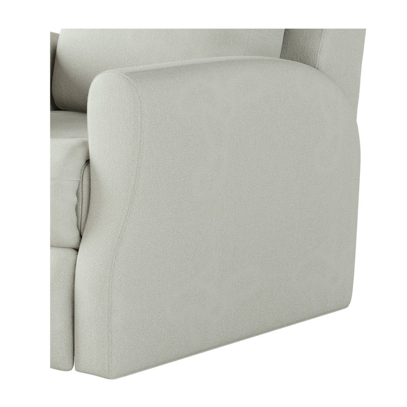 Fame Leather Recliner, Rocker/Swivel, White Polyester