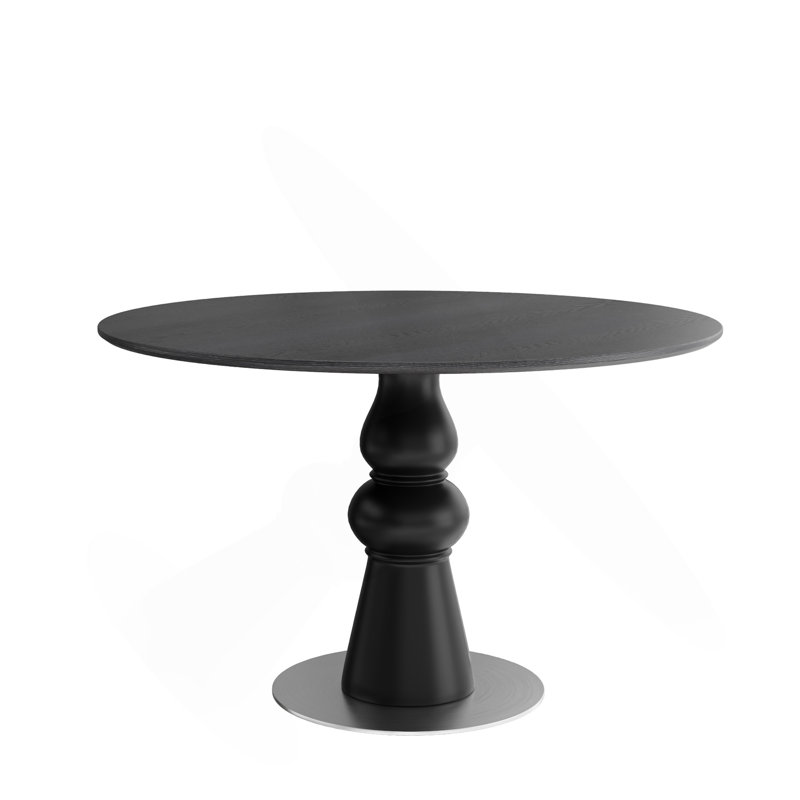 Table de salle à manger moderne 39 po - Petite table de cuisine en bois massif noir pour 2 à 4 personnes