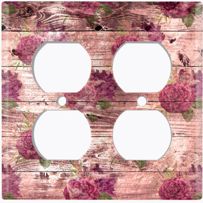 Patterned 2 - Gang Duplex Outlet Standard Wall Plate
