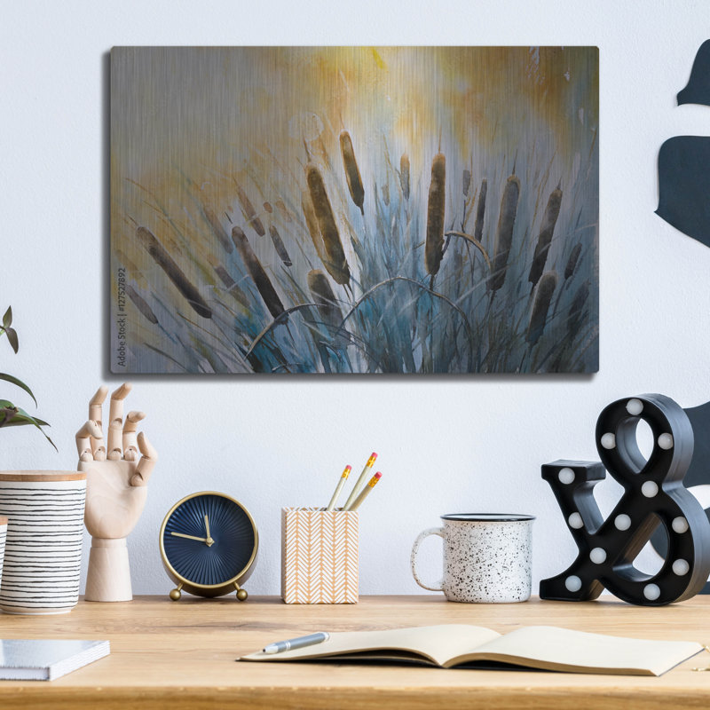 Ebern Designs «Bulrush» par Luxe Portfolio, paroi métallique, H 12 po x l 16 po