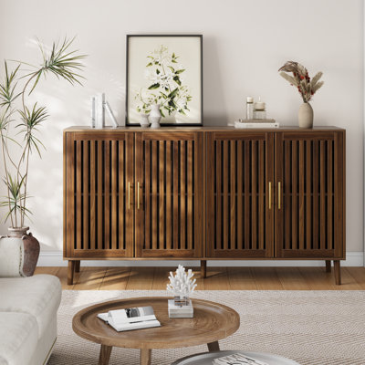Accent Cabinet with Doors & Adjustable Shelves,Freestanding Wood Sideboard Cabinet,Coffee Bar,TV Stand for Living Room