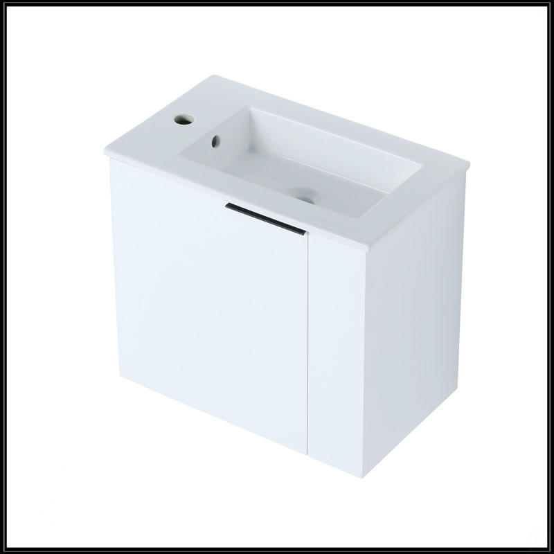 Meuble-lavabo avec lavabo 22 po pour petite salle de bain, Blanc