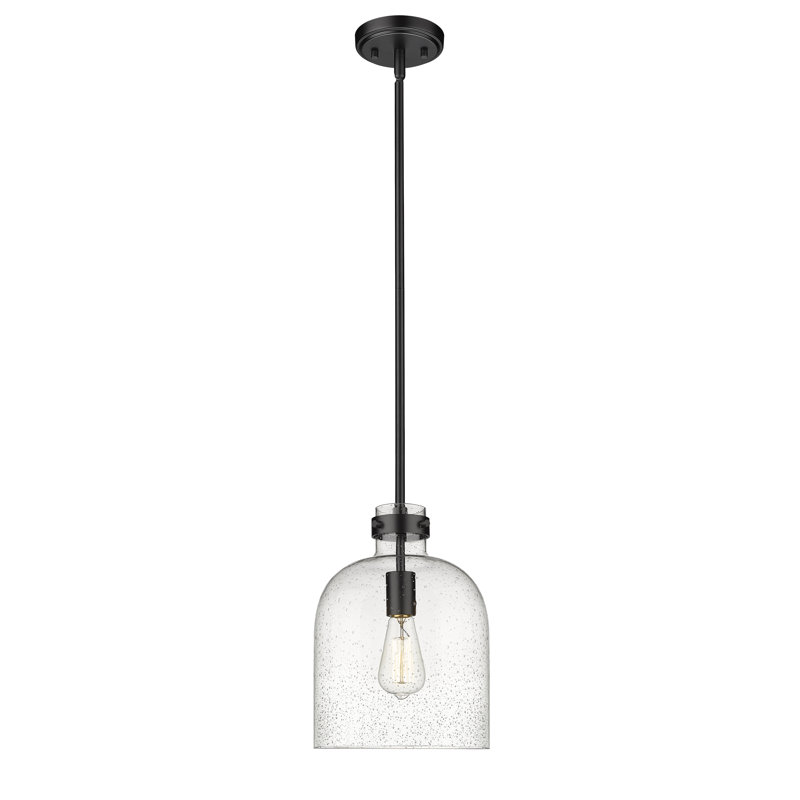 Walpole 1 - Light Candle Style Pendant, Matte Black, 13" H x 9.5" W x 9.5" D