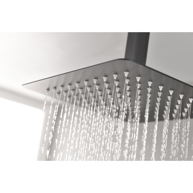 High Shower Head - Matte Black Stainless Steel, Creating A Refreshing Bathroom Experience Rainfall For Refreshment, Black