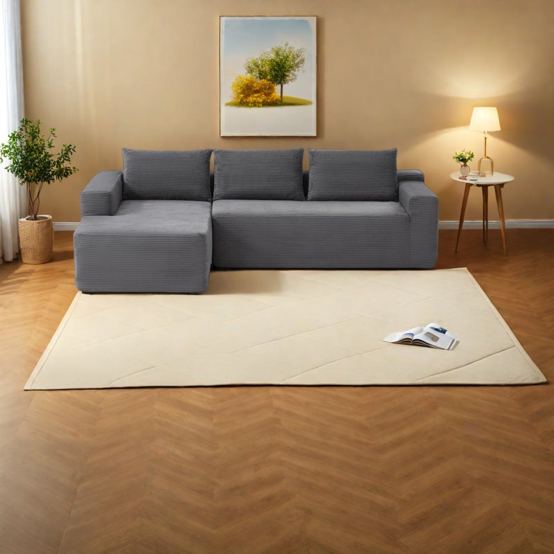 Canapé modulaire spacieux avec velours côtelé moelleux, style moderne pour la maison