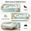 Divan-lit double convertible 3 en 1 avec couchette coulissante et poches de rangement latérales Gingham-1457184454-1457184455