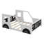Lit plateforme en bois pour voiture, lit double classique en forme de voiture avec roues et support à lattes-625939935