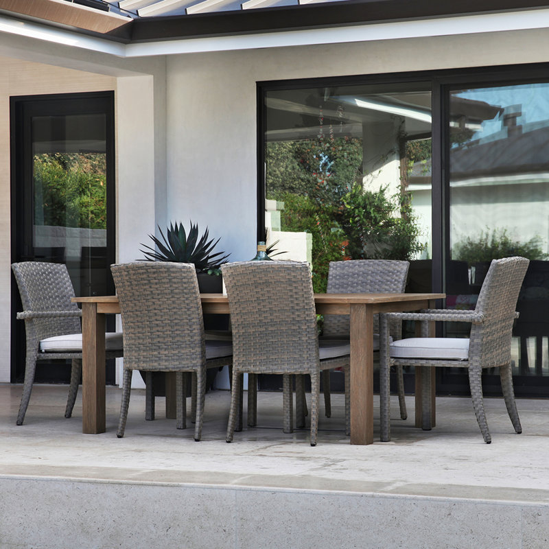 Majorca Outdoor Dining Side Chair, Cast Silver Sunbrella®