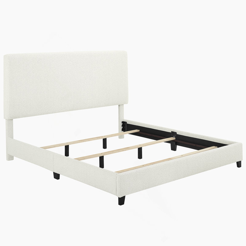 Lit plateforme tapissier, Blanc, Roi