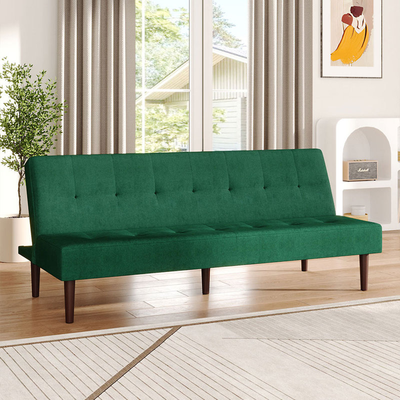 Mihin 172cm 3 Seater Contemporary Convertible Sofa Bed, Green