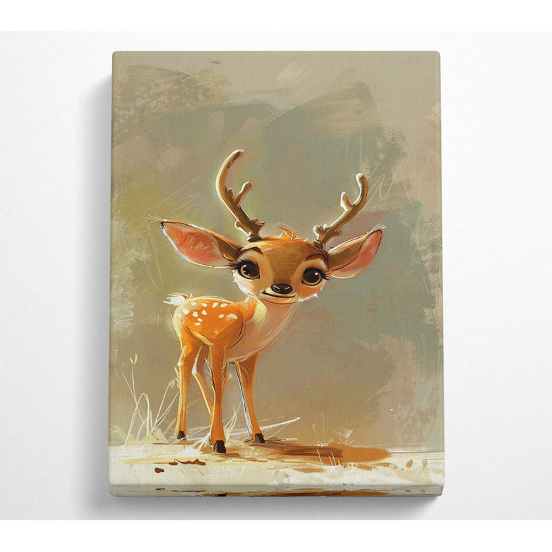 Cute Little Deer - No Frame Print on Canvas, 50.8cm H x 35.6cm W