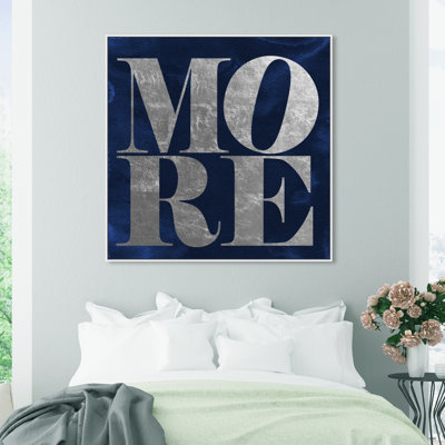 Art mural sur toile moderne en or massif plus argent et bleu marine, grand signe plus moderne