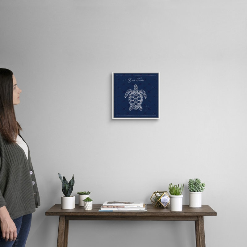 «Underwater Life», art mural sur toile, Cadre blanc, H 14 po x l 14 po x P 2 po