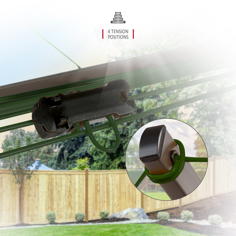 NETTA 45M Rotary Washing Line, Dark Green