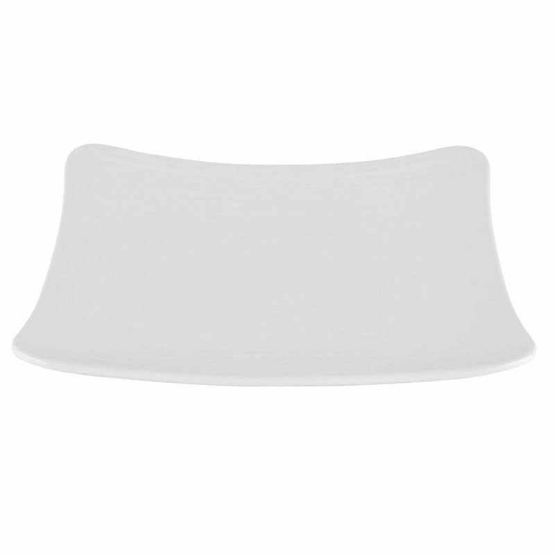 GET Melamine Textured Square Dinner Plate, 10.25", White
