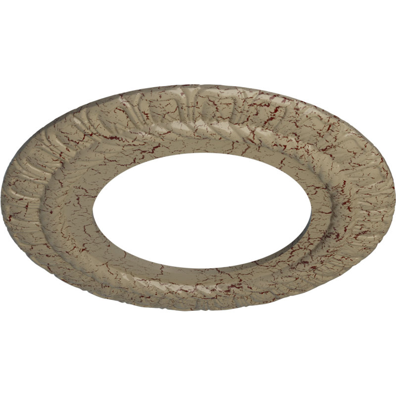 Médaillon de plafond Endurathane Claremont, DE 10 5/8 po x P 5 3/4 po x P 1/2 po (convient aux auvents jusqu'à 7 po), fini craquelé Gobi peint à la main