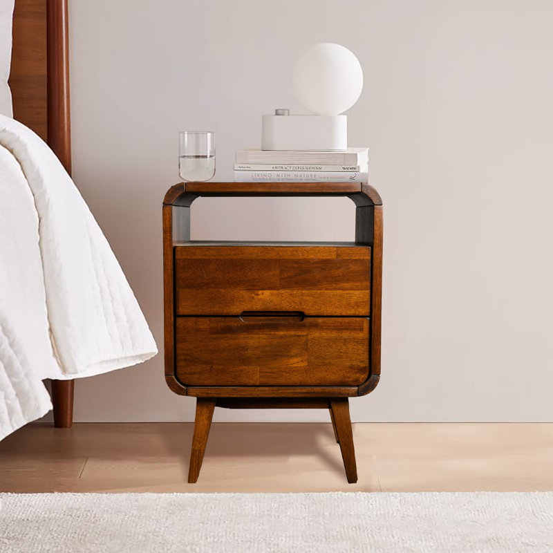 Devine 42cm W Solid Wood Bedside Table