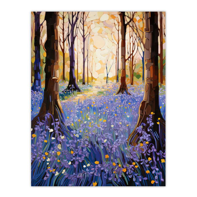 Majestic Bluebells In Spring Wood Carpet Of Flowers Large Wall Unframed Art Poster Print Thick Paper 18X24 Inch