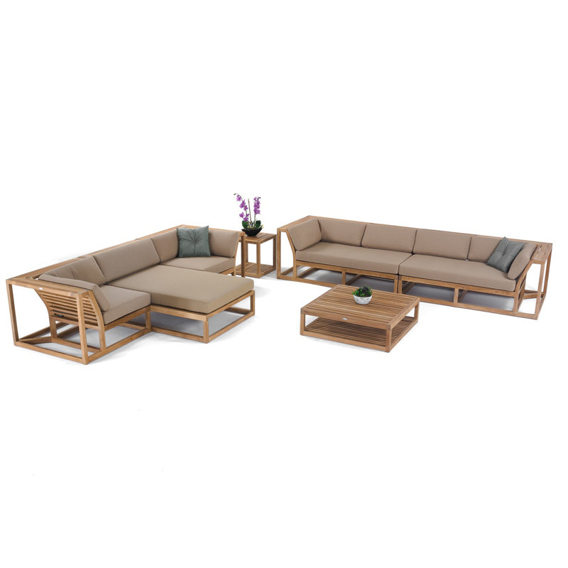 Outdoor 7 - Piece Teak Conversation Set