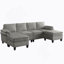 Canapé modulaire en L gris foncé de 102 po en forme de L avec repose-pieds modulaire et rangement pour le salon-769125299-769125297