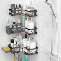 Dracelo Bronze Shower Caddy over Shower Head, Hanging Shower