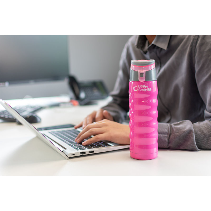 Grunwerg Pioneer Stainless Steel Travel Mug, Pink