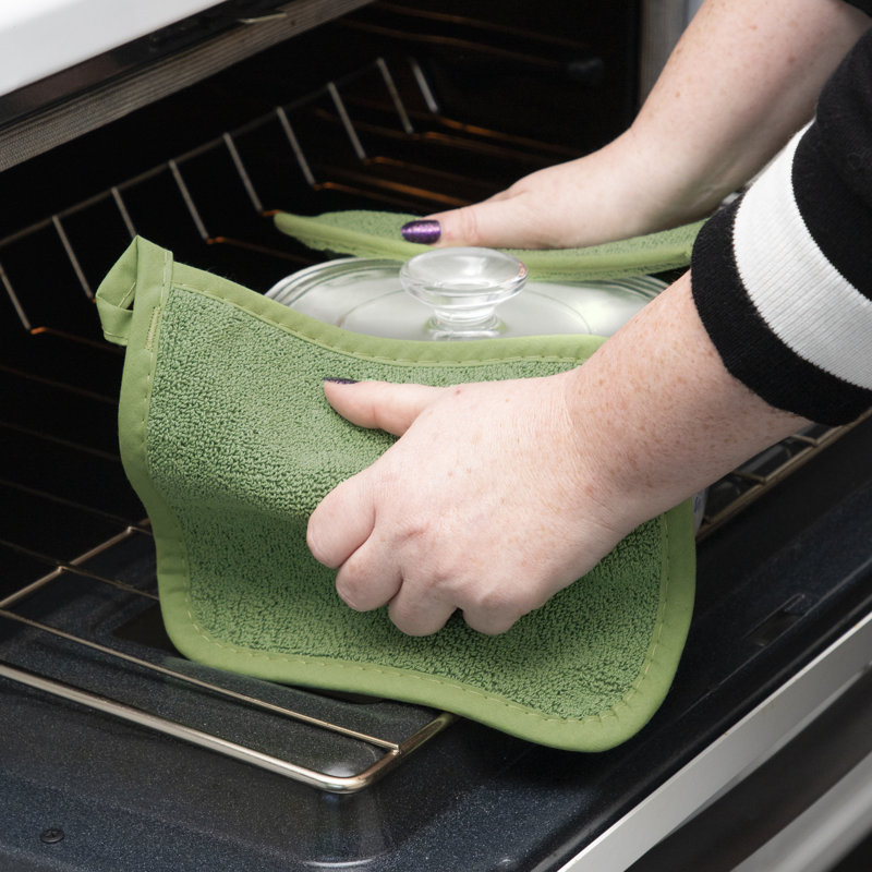 RITZ Cotton Potholder Set, Cactus Green