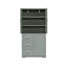 Armoire de rangement haute et large avec portes pour salle de bain / bureau, trois tiroirs, gris-332748816