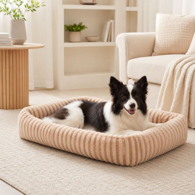 Dog Bed with Plush Faux Fur and Washable Cover