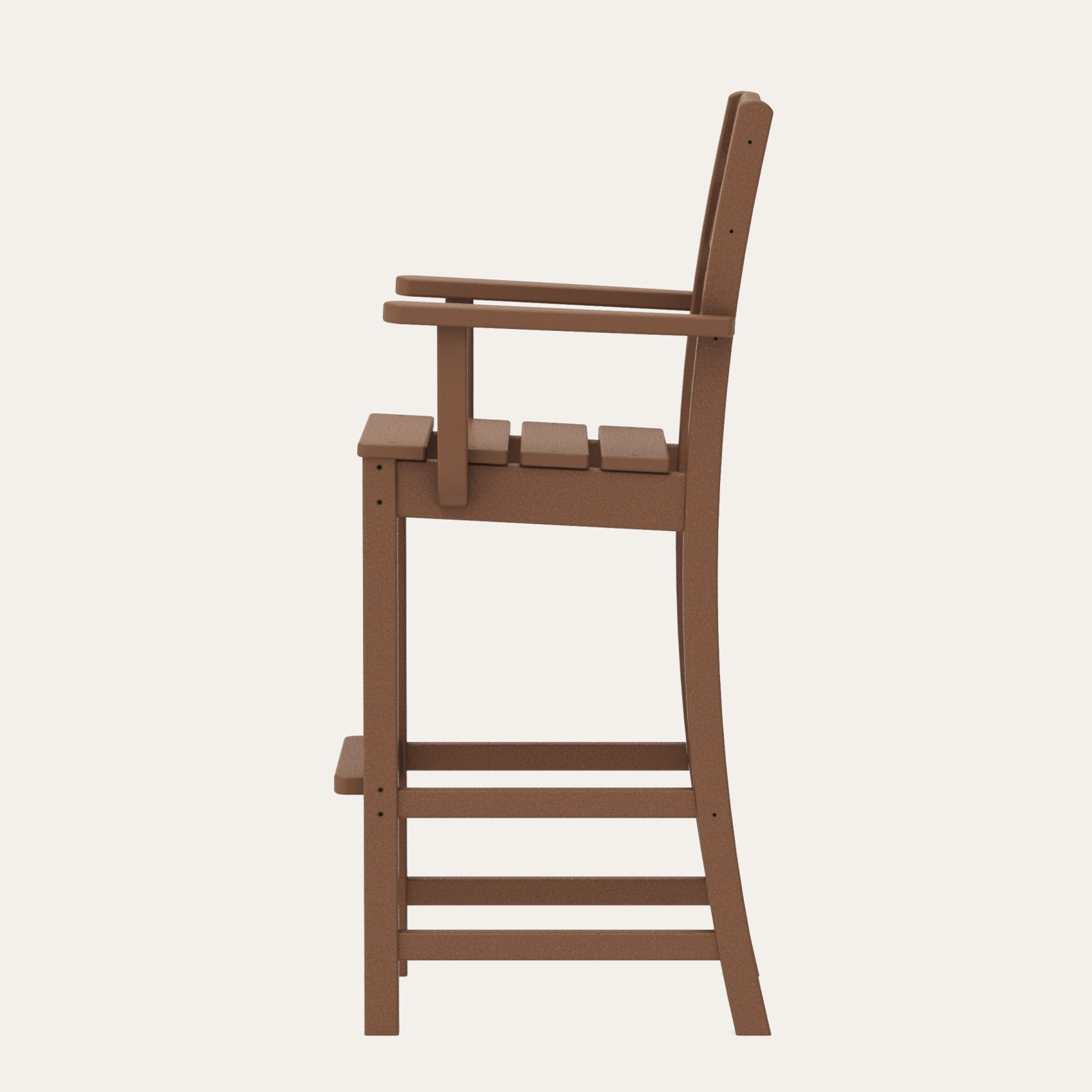 POLYWOOD® Lakeside Arm Patio Bar Stool, Teak