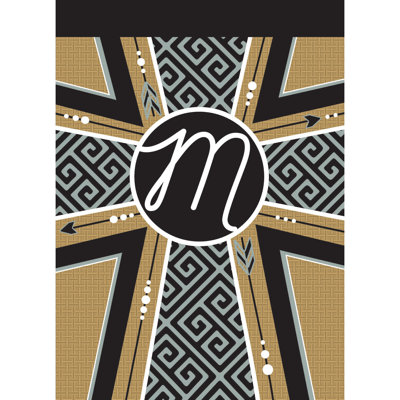 Monogram Cross Burlap 2-Sided Polyester 18 x 13 in. Garden Flag
