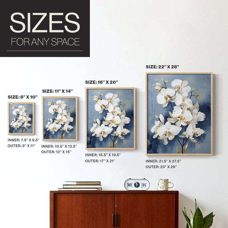 Reproduction encadrée FLORAL Series CLxxIV - bois massif, H 21 po x l 17 po