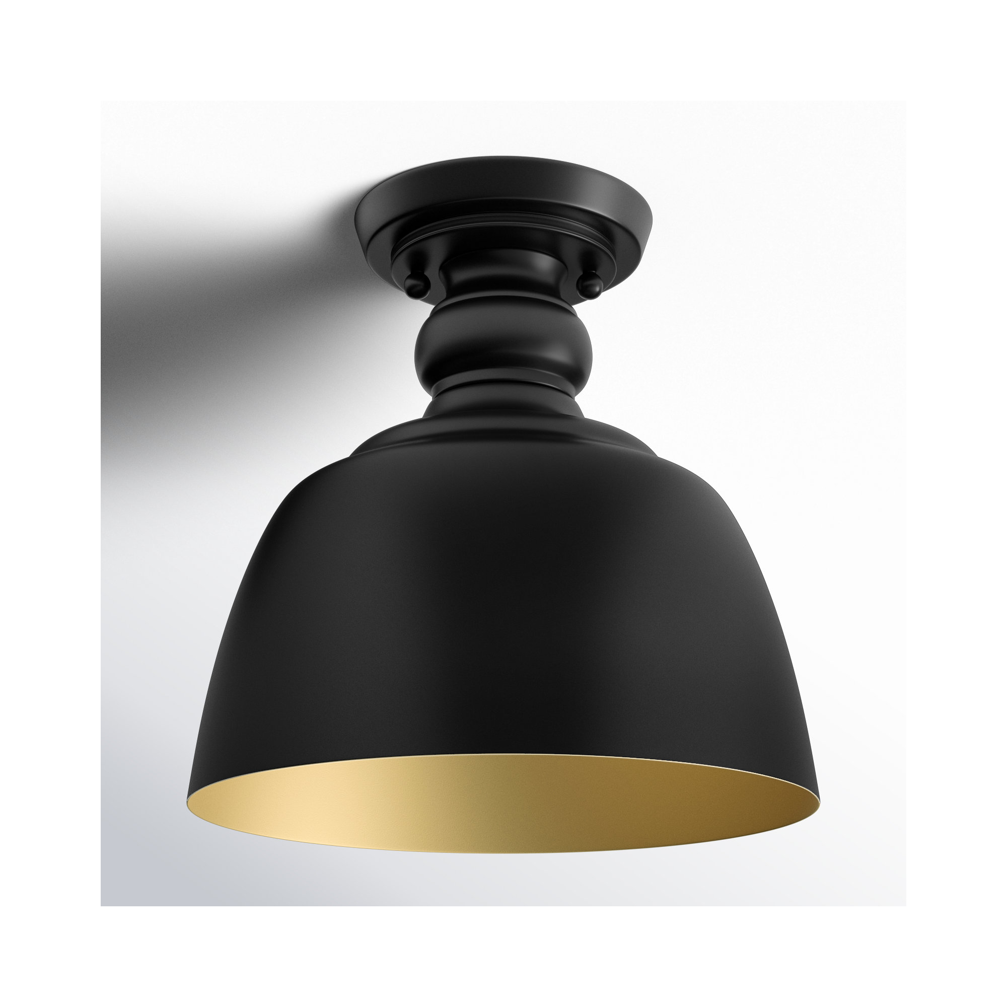 Holmes Single Light Flush Mount, Matte Black