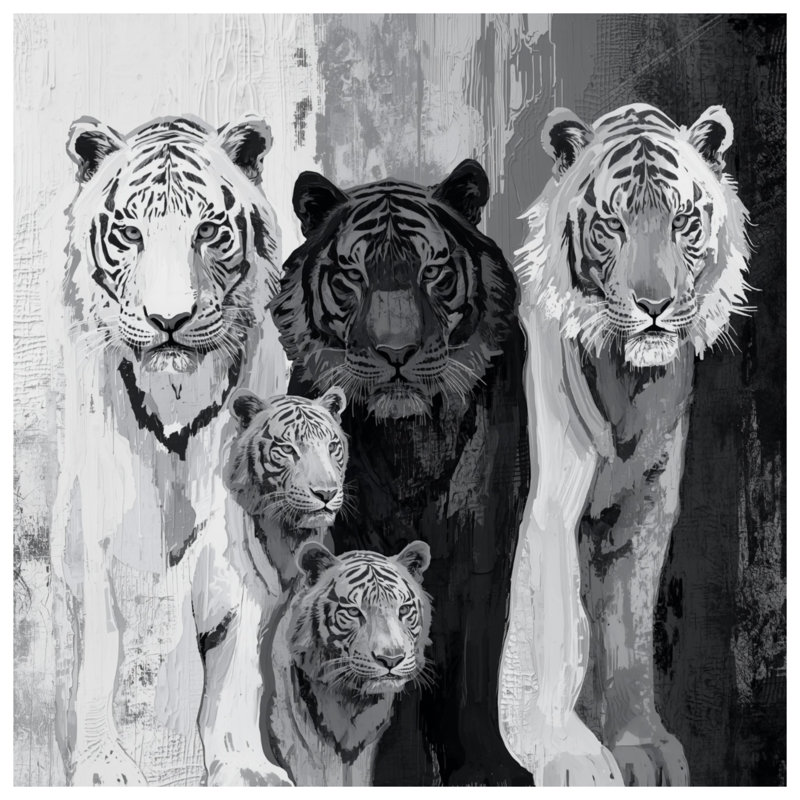 Couvre-lit matelassé monochrome de la famille Tiger, Double