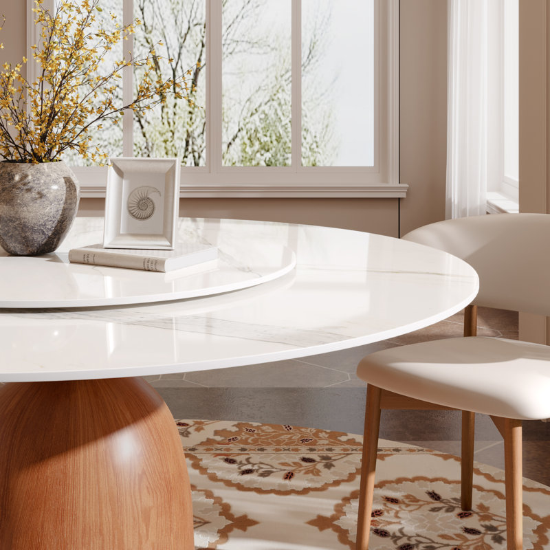 Table de salle à manger Farmhouse Kitchen, H 29,52 po x L 59,05 po x l 59,05 po, Blanc
