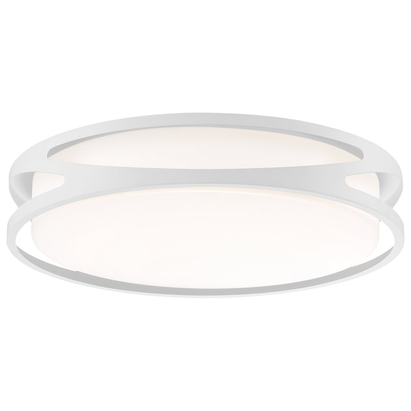 White Modern Glass LED Flush Mount Light