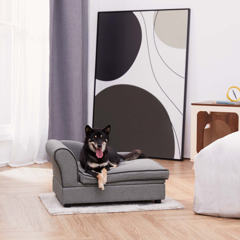 Lounge Dog Sofa/ Bed with Storage for Small and Medium Pets, 16.5" H x 17" W x 27.5" D