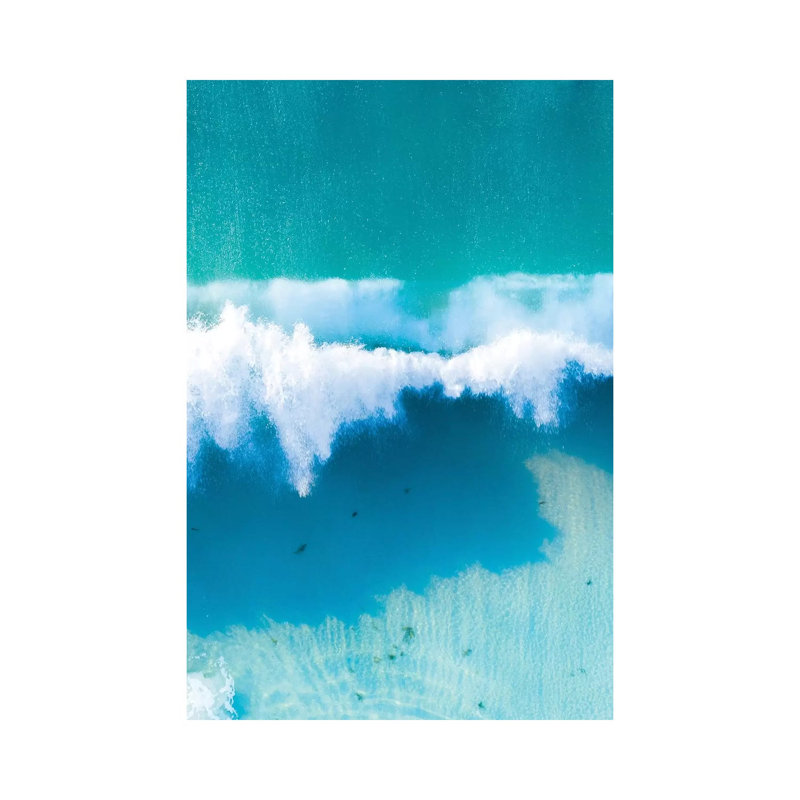 Turqoise Waves 1 Piece Wrapped Canvas Wall Art, 66.04cm H x 45.72cm W