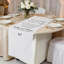Ensemble de 4 plaques de chaise de mariage réservées, 50 po x 15 po, en lin "In Aimer Memory" avec cordes à cravate, blanc-130184950