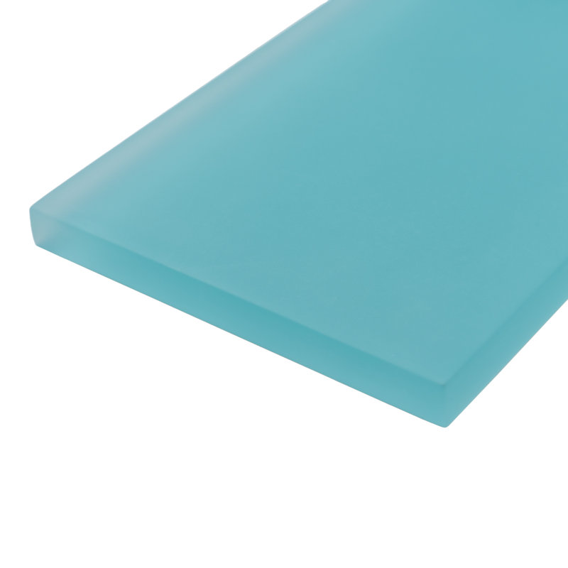 6'' x 3'' Glass Subway Wall Tile, Aqua