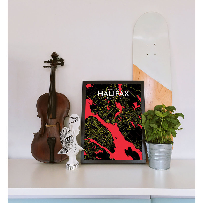 Halifax City Map - No Frame Print, 43 cm H x 28 cm W