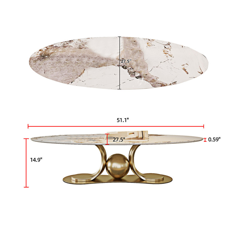 Table basse en faux marbre