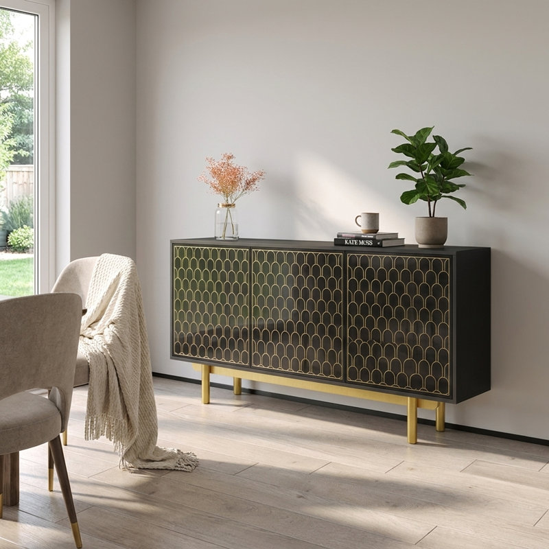 Buffet noir 67,4 po Karp, Noir