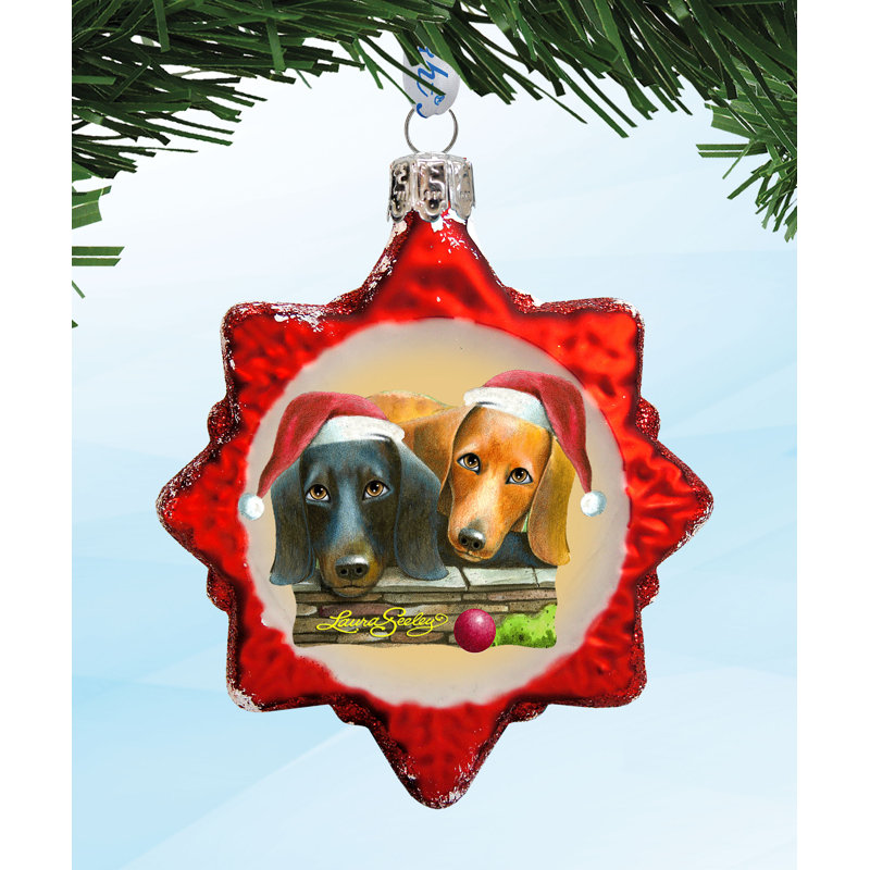 Holiday Splendor 4'' Handmade Glass Animals Holiday Shaped Ornament