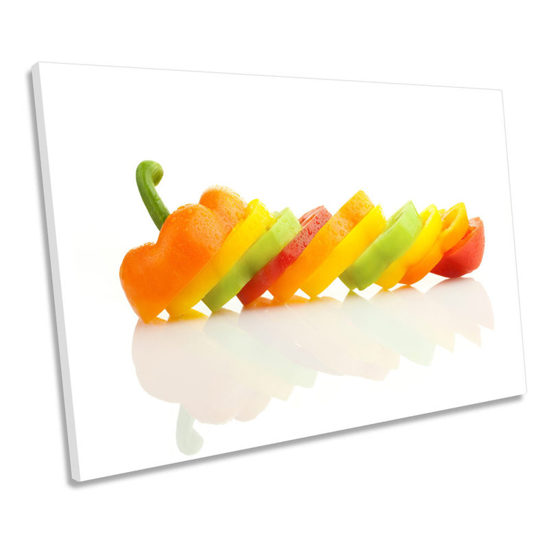 Pepper Slices Kitchen - Wrapped Canvas Print, 30.5cm H x 45.7cm W x 2cm D