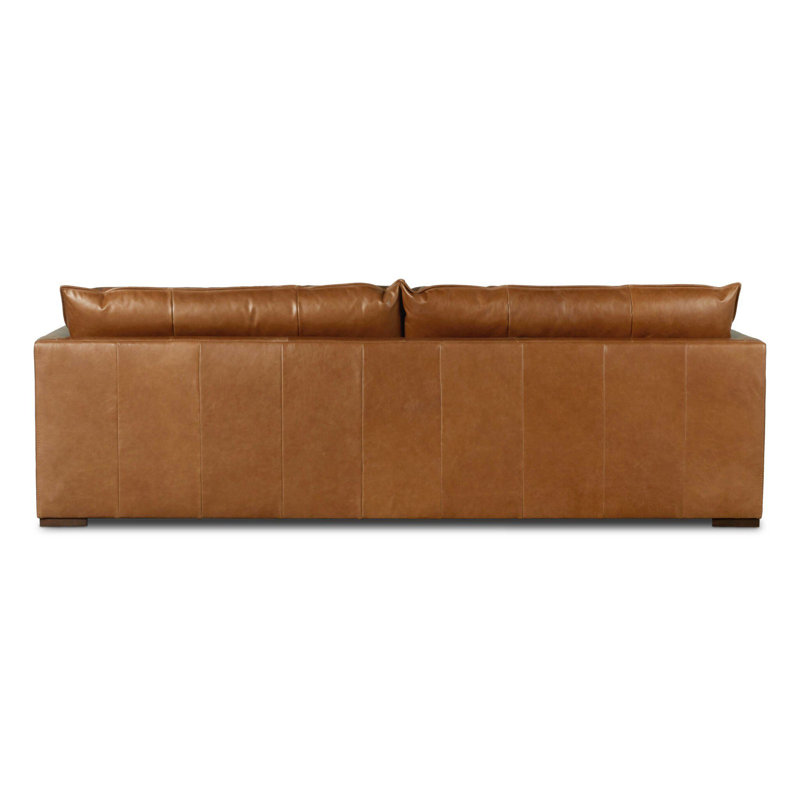 Hestia 108" Upholstered Sofa, Badon Flax Leather