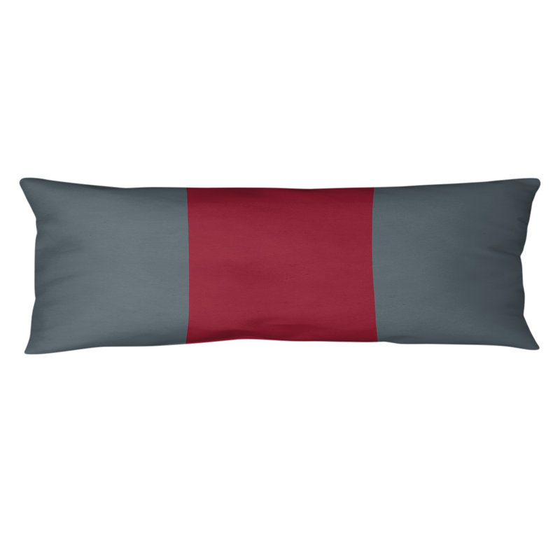 Polyester Medium Pillow, Grey/Red/Grey, Aaru 