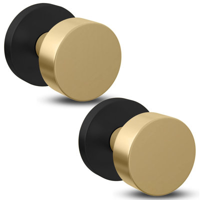 Mega Handles Buena Dummy Knob 2 - Bouton anti-rotation pour garde-robe et portes françaises, convient à toutes les portes standard - Noir mat