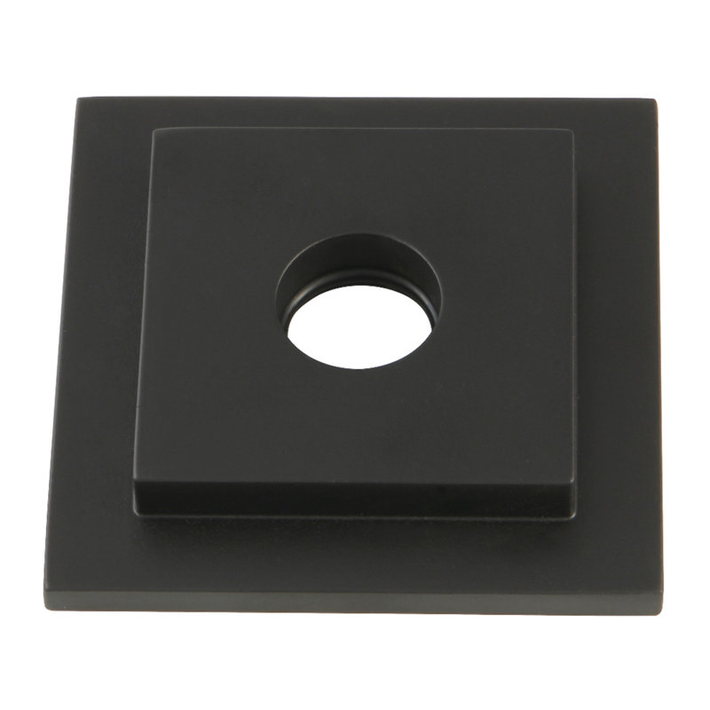 Bride de douche carrée en laiton massif Kingston, Noir mat